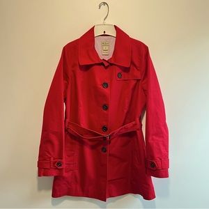 Vintage LL Bean Red Women’s Rain Trench Coat Medium Regular